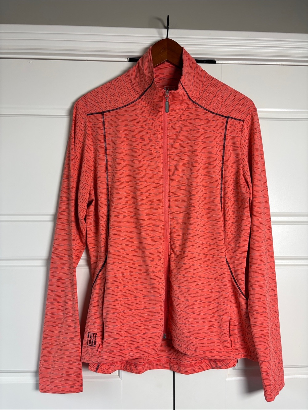 Kate Lord Heather Coral Zip-Front Active Jacket-Large